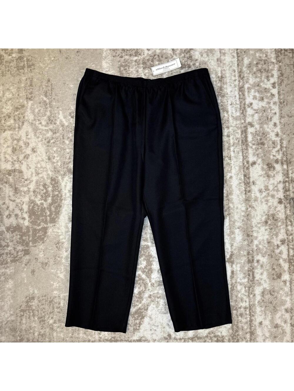Alfred Dunner Pants Women's 24W NWT Black Pull On Straight-Leg Dress Pants Plus